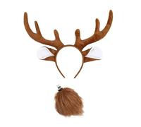 Cerchietto con orecchie di cervo di Natale, per donne e ragazze, cosplay, accessori per costume di Natale, travestimento di Halloween, fascia per capelli, Grandi Corna Due, taglia unica