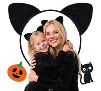 Cerchietto con orecchie di gatto, orecchie di gatto nero, per Halloween, A1