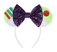 Cerchietto con orecchie di Minnie Seamoy, orecchie da topo gialle, orecchie da principessa argentate scintillanti per donne e ragazze (Buzz Light