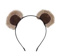 Cerchietto con orecchie di orso marrone, accessorio regolabile in velluto, sfocato con in ferro, dimensioni 20 x 17 cm, stile scoiattolo divertente, per donne e ragazze, per