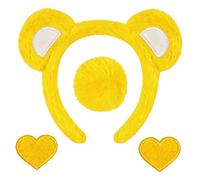 Cerchietto con orecchie, set di 4 graziosi outfit unisex, con spilla a forma di cuore, set di cerchietti per le orecchie, per feste, Capodanno, vita quotidiana, all'aperto, giorno del Ringraziamento