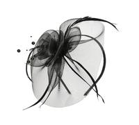 Cerchietto con piume per capelli, da donna, accessorio per acconciature da festa, derby e ballo in maschera