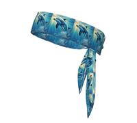 Cerchietto con stampa delfino oceano che guarda te, per donne e uomini, fasce per capelli ninja, fascia per il sudore, per atletica, yoga, corsa, palestra.