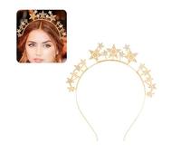 Cerchietto con stella con strass, coronas con stella aureola, copricapo da sposa in cristallo, copricapo della dea Maria, accessori per capelli da sposa per feste da donna, cerchietto per capelli da