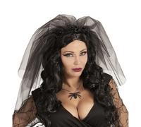 cerchietto con velo nero e rose da Vedova Nera, misura adulto e bambino