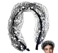 Cerchietto con velo per la sposa Copertura Per Il Viso In Tulle Con Perle, | Copricapo da sposa con velo Per le cerimonie di matrimonio in chiesa