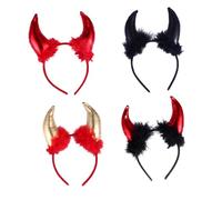 Cerchietto Corna da Halloween Festivo 4 Pezzi, Tessuto Elastico | Accessori Costume e Cosplay, Leggero per Feste di Natale e Mascherata, per Ragazze e Donne