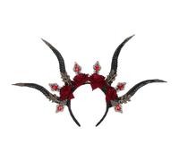 Cerchietto Corna Halloween Festivo Nero Plastico per Chioma di Halloween | Accessorio Fatto a Mano, Comodo e Sicuro da Indossare, per Festival, Matrimonio, Fidanzamento