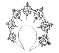 Cerchietto Corona Dea Vintage Barocco Nero in Metallo