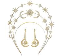 Cerchietto Corona Stelle e Metallo Oro per Matrimonio | Stile Classico Nuziale, Delicato ed Elegante, per Celebrazioni e Ogni Occasione in Cui Vuoi essere Bella