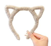 Cerchietto creativo leopardo con orecchie di gattino pelose in morbido peluche per donne uomini adolescenti cerchietto per capelli