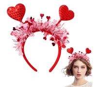 Cerchietto Cuore Rosso,Cerchietto Cuore - Costume San Valentino con paillettes - Accessori per il, accessori per foto di cerchi per capelli per amanti, mogli, nov