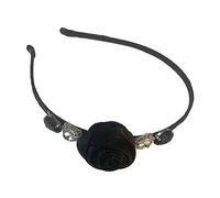 Cerchietto da donna a cerchio con rosa per concorsi di fine anno, elegante fascia per capelli da discoteca, accessorio per foto