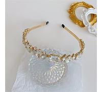 Cerchietto da donna con strass Cerchietto in cristallo pieno Cerchietto a tesa larga Accessori for capelli in spugna con diamanti(White)