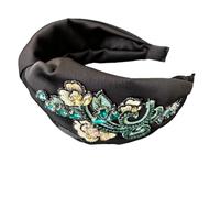Cerchietto da donna con strass rossi con perline di cristallo e accessori floreali decorati