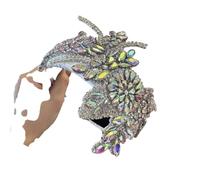 Cerchietto da donna con strass rossi con perline di cristallo e accessori floreali decorati