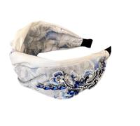 Cerchietto da donna con strass rossi con perline di cristallo e accessori floreali decorati