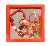 Cerchietto di Natale, gioielli per ragazze,Set di clip per orecchie con fascia e braccialetto con disegno albero di Natale di Babbo Natale e alce per ragazze | Forniture per costumi di Natale