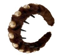 Cerchietto Di Perle Per Ragazze | Copricapo - Con Denti A Pettine, Antiscivolo, Velluto E Decorativo | Per Ragazze Adolescenti, Mamme, Amiche, Nonne, Maestri, E Natale