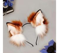 Cerchietto e coda con orecchie di lupo in pelliccia, cerchietto con orecchie di lupo peluche per cosplay, accessori per costumi di Halloween, per giochi di ruolo tema anime