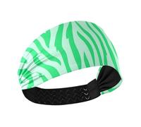 Cerchietto elastico in pelliccia di tigri verde menta, antiscivolo, per allenamenti di pallacanestro, pallavolo, trucco