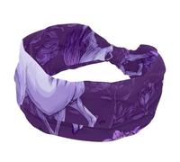 Cerchietto elastico per capelli da donna, con unicorno, con criniera e coda, antiscivolo, alla moda, sportivo, turbante per yoga, allenamento, uso quotidiano