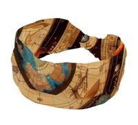 Cerchietto elastico vintage con segni zodiacali pianeti, per donne, antiscivolo, alla moda, turbante sportivo, per yoga, allenamento, uso quotidiano