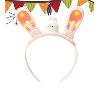 Cerchietto elettrico con orecchie da coniglio, con orecchie da coniglio mobili, con luci che cambiano colore, copricapo luminoso oscillante elettrico per ragazze signore festa di Halloween cosplay