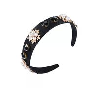 Cerchietto fascia capelli elegante strass nero antiscivolo archetto donna X068