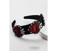 Cerchietto fascia capelli elegante strass rosso antiscivolo archetto donna X066
