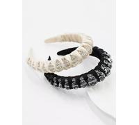 Cerchietto fascia per capelli archetto bianco nero hippie style boho 61051