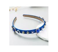 Cerchietto fascia per capelli archetto blu strass hippie boho 72706