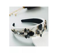 Cerchietto fascia per capelli archetto grigio strass hippie style boho 325104