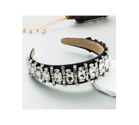 Cerchietto fascia per capelli archetto nero strass hippie boho 72704