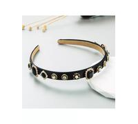 Cerchietto fascia per capelli archetto nero strass hippie boho 72706
