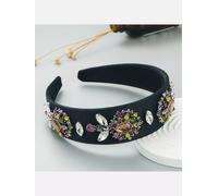 Cerchietto fascia per capelli archetto nero strass hippie style boho 32303