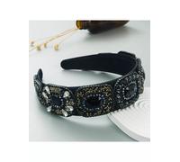 Cerchietto fascia per capelli archetto nero strass hippie style boho 325102