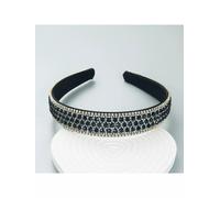 Cerchietto fascia per capelli archetto nero strass hippie style boho 32599
