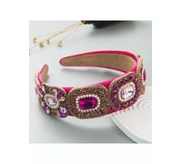 Cerchietto fascia per capelli archetto rosa strass hippie style boho 325102