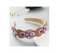 Cerchietto fascia per capelli archetto rosa strass hippie style boho 325103