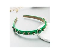 Cerchietto fascia per capelli archetto verde strass hippie boho 72706