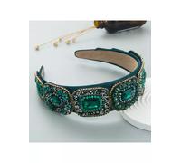Cerchietto fascia per capelli archetto verde strass hippie style boho 325102