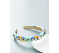 Cerchietto fascia per capelli celeste strass pietre diadema archetto strass X233