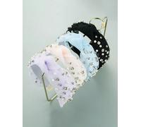 Cerchietto fascia per capelli nodo perle vintage multicolore archetto donna X003