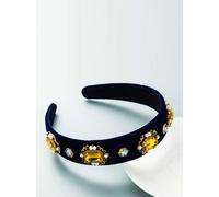 Cerchietto fascia per capelli strass blu giallo diadema archetto accessori X198