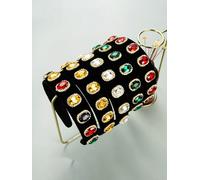 Cerchietto fascia per capelli velluto strass multicolore archetto donna X009