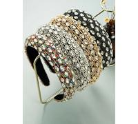 Cerchietto fascia per capelli velluto strass multicolore archetto donna X012