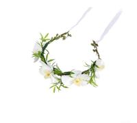Cerchietto floreale bianco per sposa, accessorio per doccia nuziale, corona di gardenia artificiale, stile bohémien, 60 cm (B)