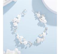 Cerchietto floreale con strass e perle, accessorio per capelli da sposa, elegante accessorio per capelli per sposa e damigella d'onore