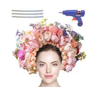 Cerchietto floreale - Corona corona floreale da donna | Copricapo per eventi di laurea | Accessorio per costumi per feste di matrimonio | Decorazione elegante per capelli per le donne | Ph
